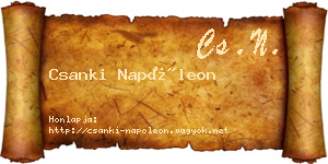 Csanki Napóleon névjegykártya